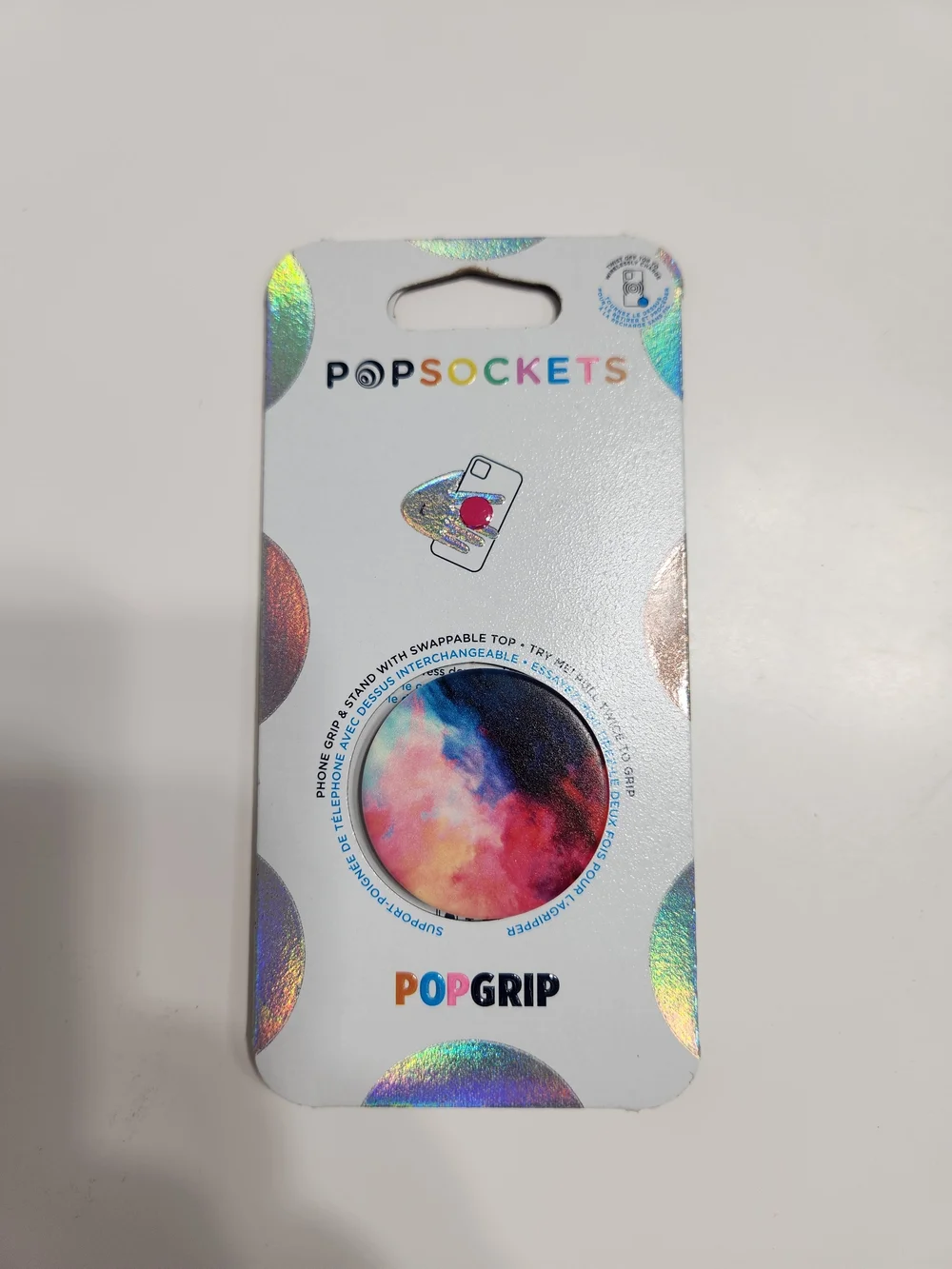 PopSocket PopGrip Phone Grip — Pink, Blue & Black Marble Design